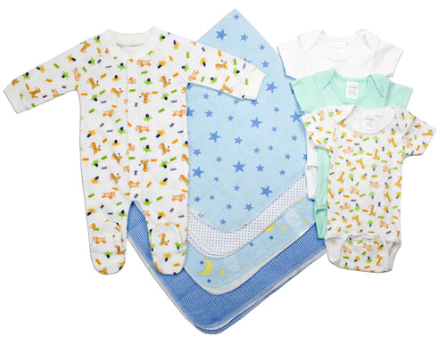 Neugeborenes Baby-Jungen 8-teiliges Erstausstattungs-Geschenkset zur Babyparty