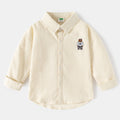 Casual Long Sleeve Shirt for BoysSolid Color Children's Clothing Kids' Button-Up Shirt