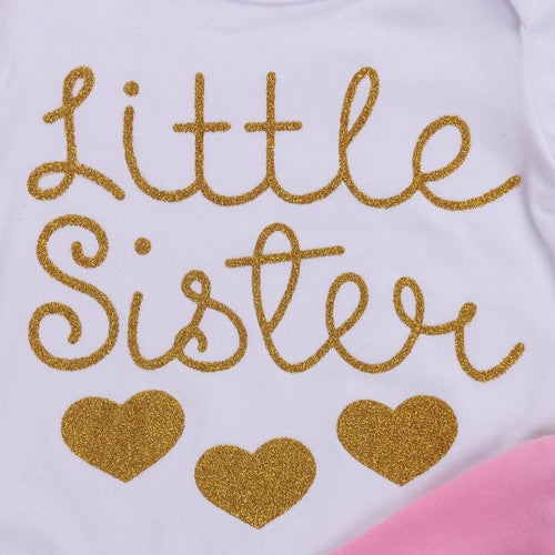 2017 3-teilige Schwestern passende Kleidung Sets Baby