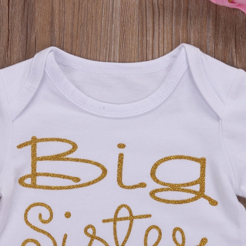 2017 3-teilige Schwestern passende Kleidung Sets Baby