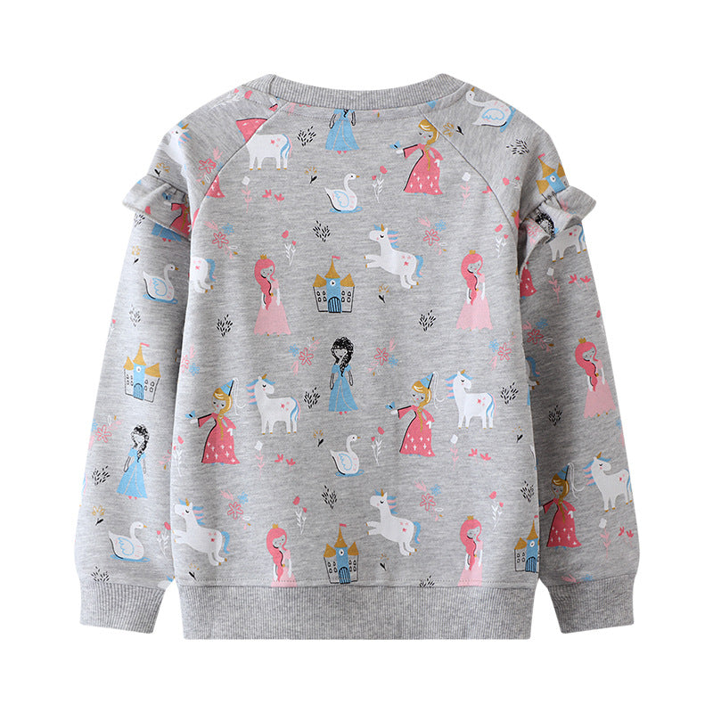 Children's Long Sleeve Hoodie T-Shirt Spring and Autumn New Style Girl Baby Long Sleeve Top Kids Clothing