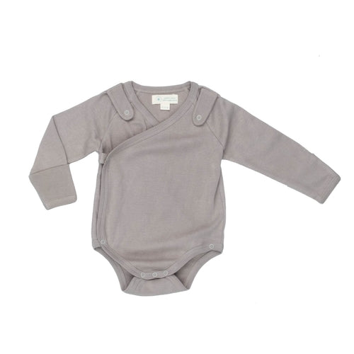 Smart Langarm Kimono Body + Lätzchen - Grau