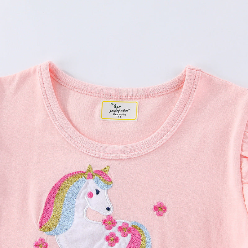 Cotton Princess Dress for Girls Short Sleeve Summer Kids Dress  Children's Clothing Wholesale Drop Shipping
