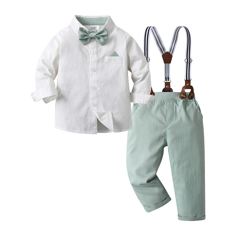 Children's Spring and Autumn Overalls Set, Boy's British Gentleman Formal Wear, Kids Outfit, Boys Clothing Set