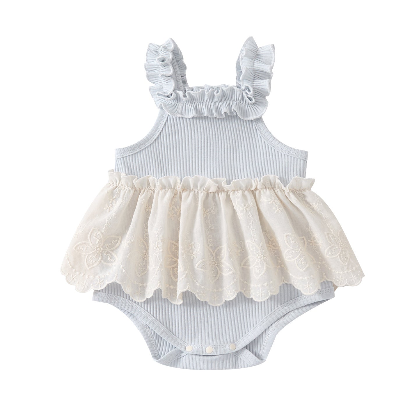 Cute Knitted Sleeveless Romper for Babies, Summer New Style, Thin and Stylish, Patchwork Design, Sweet Baby Bodysuit