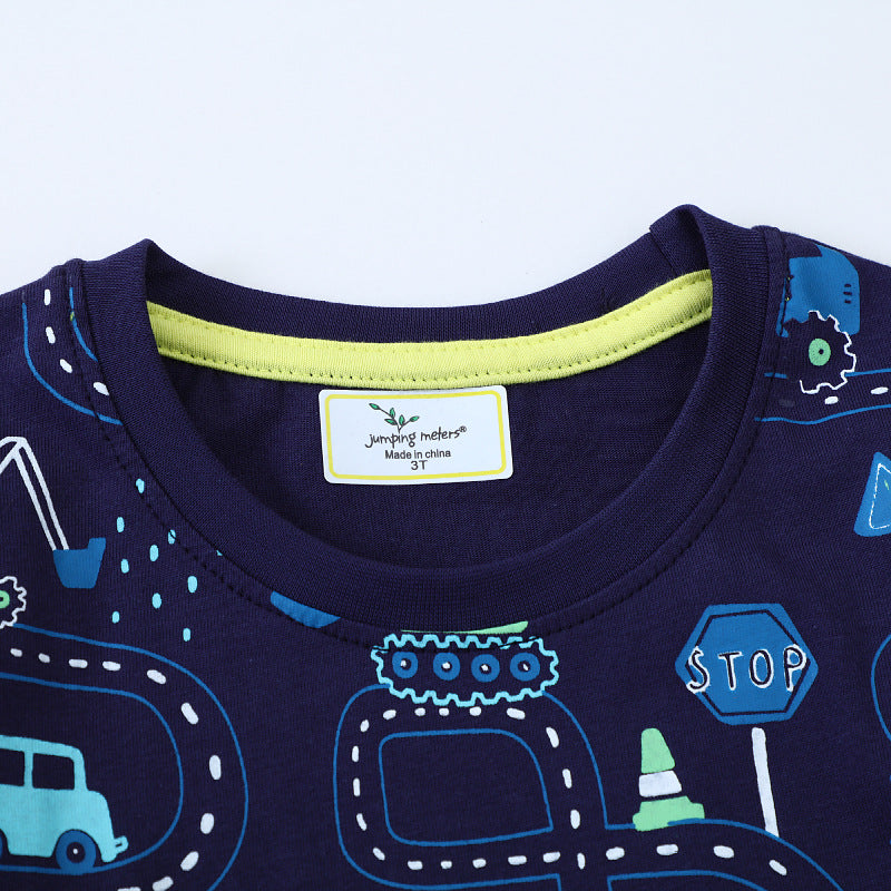 Boy's Short Sleeve T-Shirt, Kids' Casual Basic TeeSpring and Summer Clothing for Children