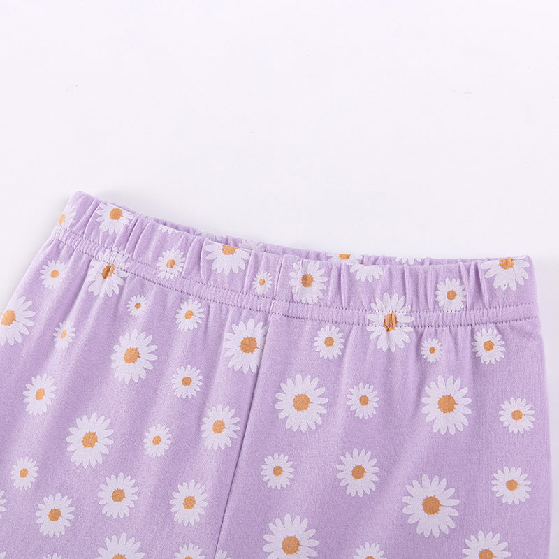 Cute Summer Short Sleeve Girls' Outfit Set, Stylish Kids Clothing