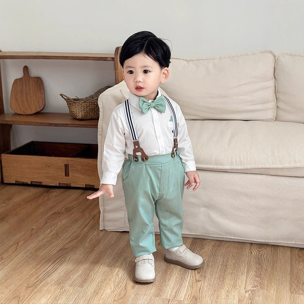 Children's Spring and Autumn Overalls Set, Boy's British Gentleman Formal Wear, Kids Outfit, Boys Clothing Set