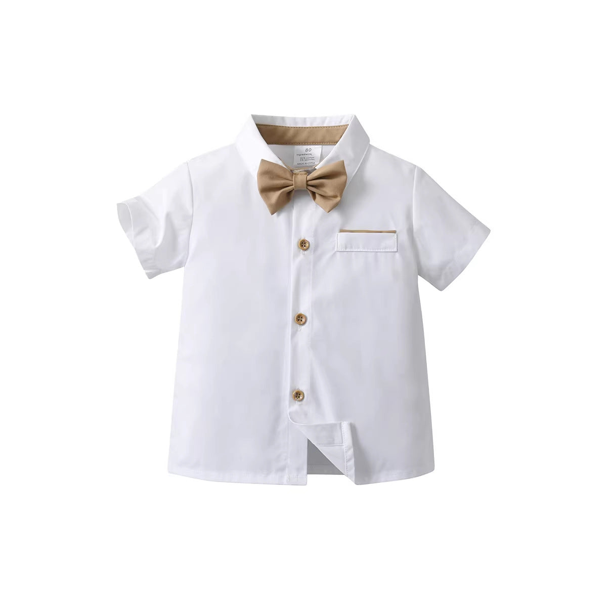 Casual English Gentleman Style Two-Piece Overalls Set for Boys Summer Kids Outfit Children's Clothing
