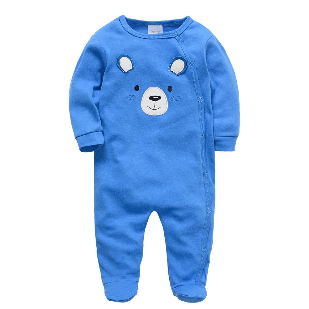 KAVKAS 1/2/3 Pcs Baby Boys Rompers Cartoon Print Overalls Cotton Infant Clothing Kids Jumpsuit Newborn Pajimas 0-3 Months