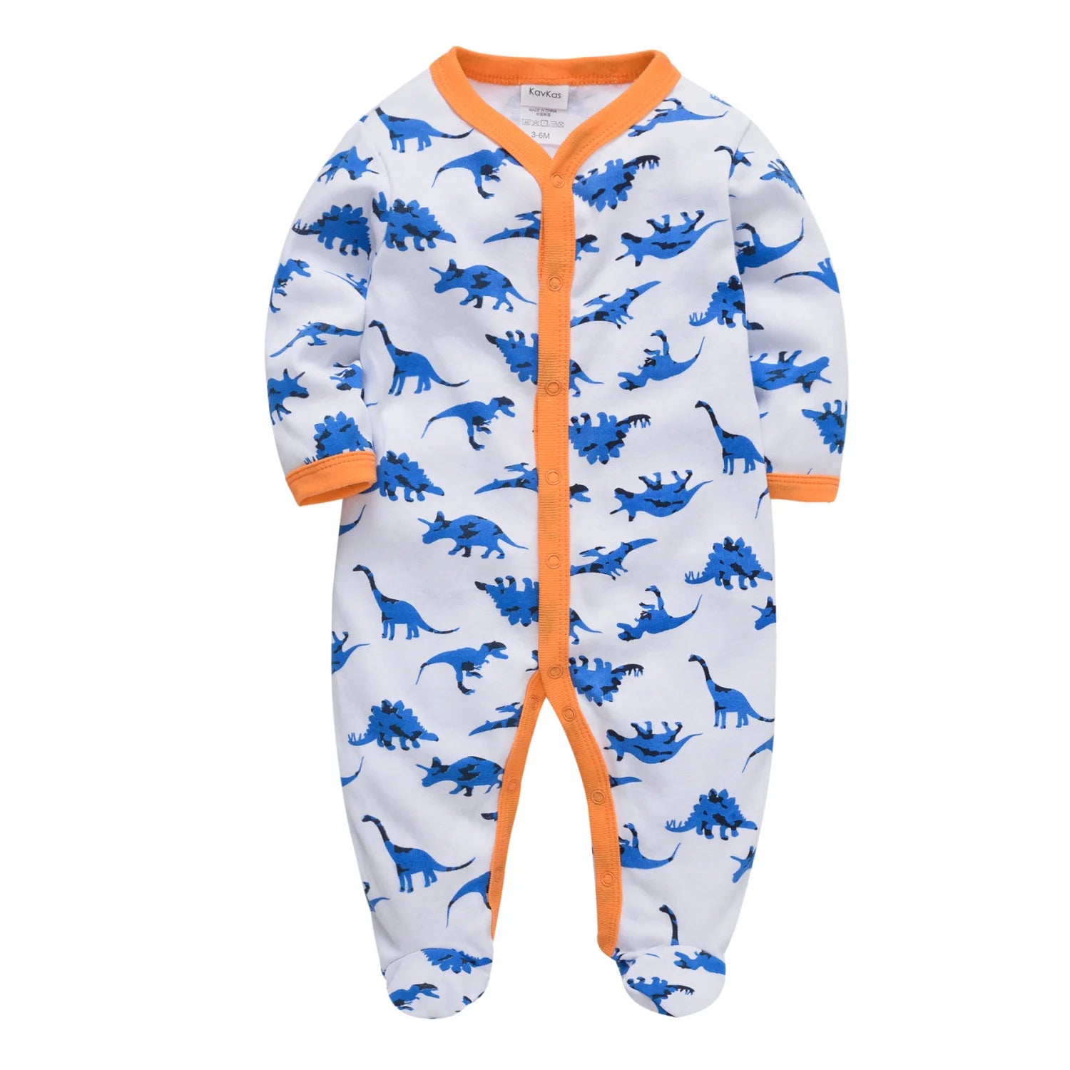 KAVKAS 1/2/3 Pcs Baby Boys Rompers Cartoon Print Overalls Cotton Infant Clothing Kids Jumpsuit Newborn Pajimas 0-3 Months
