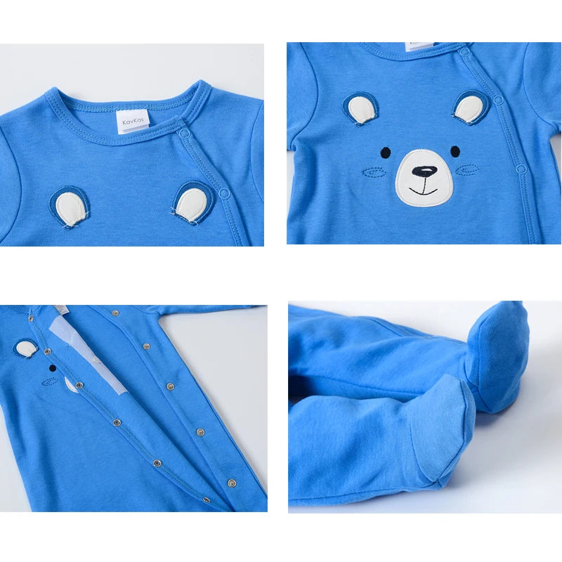 KAVKAS 1/2/3 Stk. Baby Jungen Strampler Cartoon-Druck Overalls Baumwoll Babykleidung Kinder Jumpsuit Neugeborenen Pyjamas 0-3 Monate