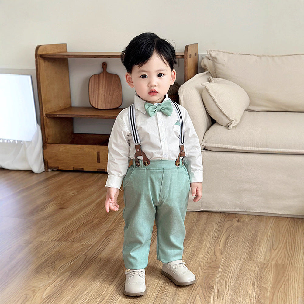 Children's Spring and Autumn Overalls Set, Boy's British Gentleman Formal Wear, Kids Outfit, Boys Clothing Set