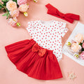 Kids Clothing Set for Baby Girls: Romper, Skirt, and Headband 3-Piece