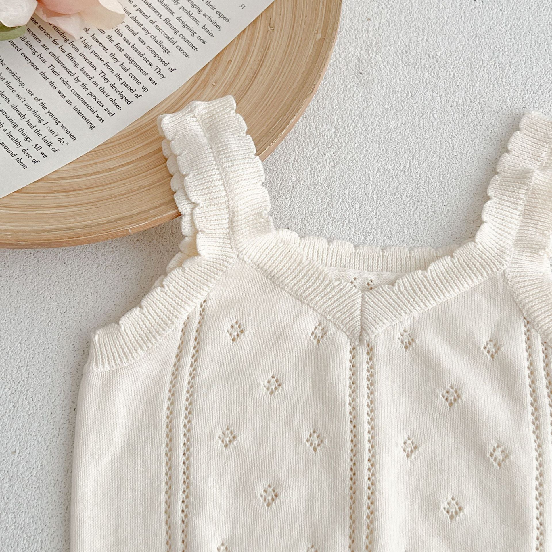 Summer sleeveless top for girls and babies, cute and cool knitted halter neck, baby boho chic vest