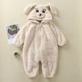 Cute Cartoon Rabbit and Panda Plush Bodysuit for Babies and Toddlers, Warm and Comfortable One-Piece Outfit, Soft Baby Sleepwear and Home Wear