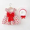 Baby Clothing Sets Summer Sleeveless Beach Thin Light Sweet Kids Floral Cheap Flower Cotton Toddlers Girls Casual Dress With Hat