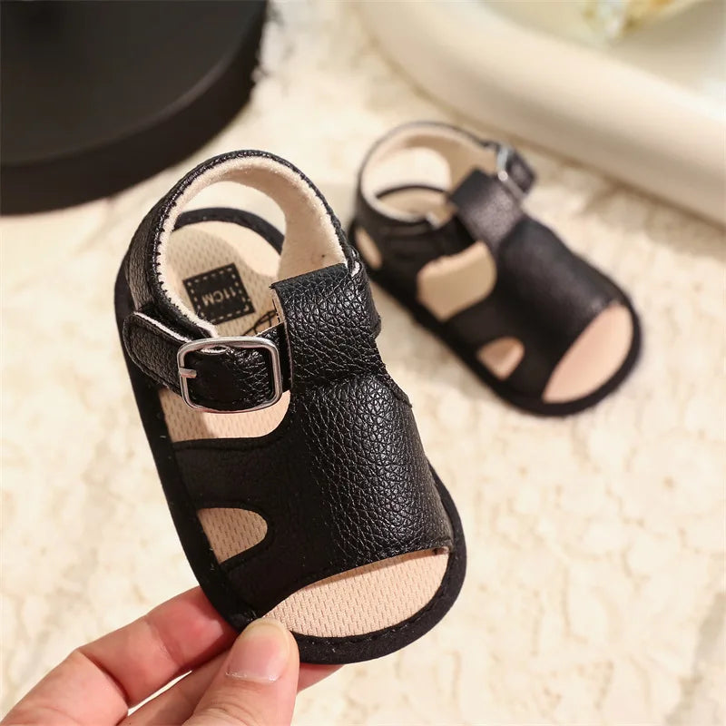 0-1 Year Old Baby Shoes Soft-Soled Arch Support Hook Loop Sandals Breathable Anti-Slip 6-12 Months Boy Toddler Shoes Summer