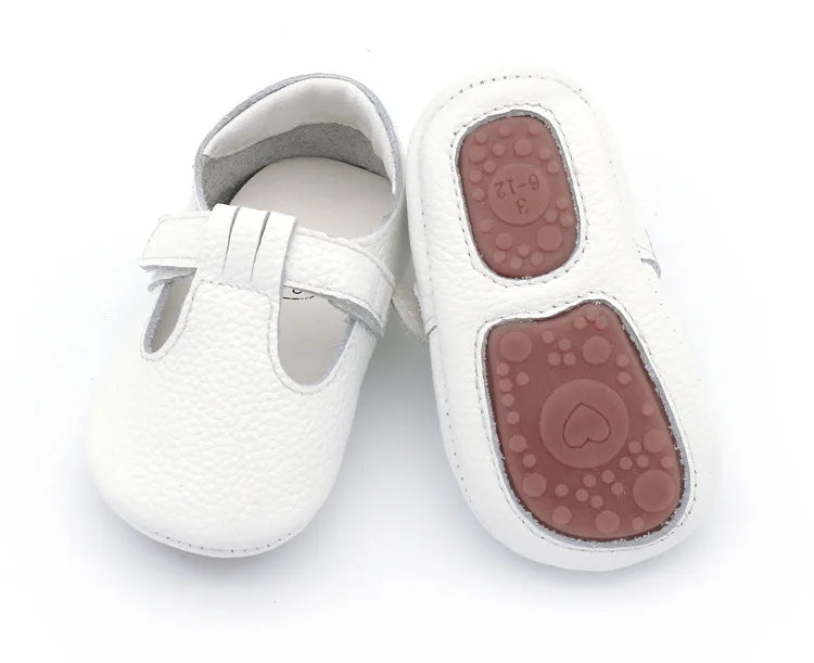 Genuine Leather first walker with T-Strap for Babies and Toddlers anti slip baby shoes for 0-24 month