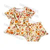 DH ODM Conjuntos De Chicas Custom New Style Toddler Girls Peplum Top Biker Shorts Leggings Outfit Newborn Baby Clothing Sets