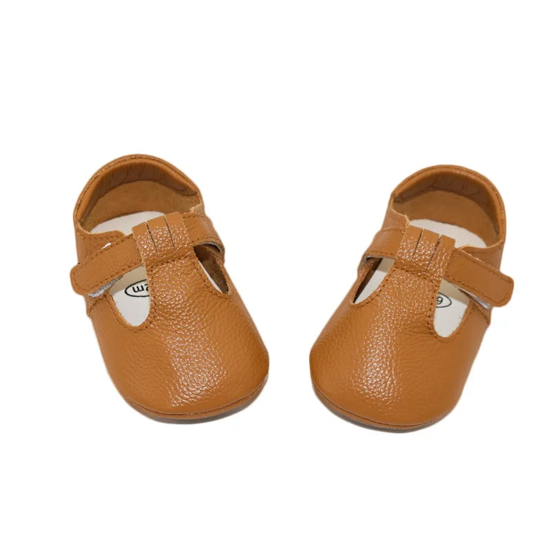 Genuine Leather first walker with T-Strap for Babies and Toddlers anti slip baby shoes for 0-24 month