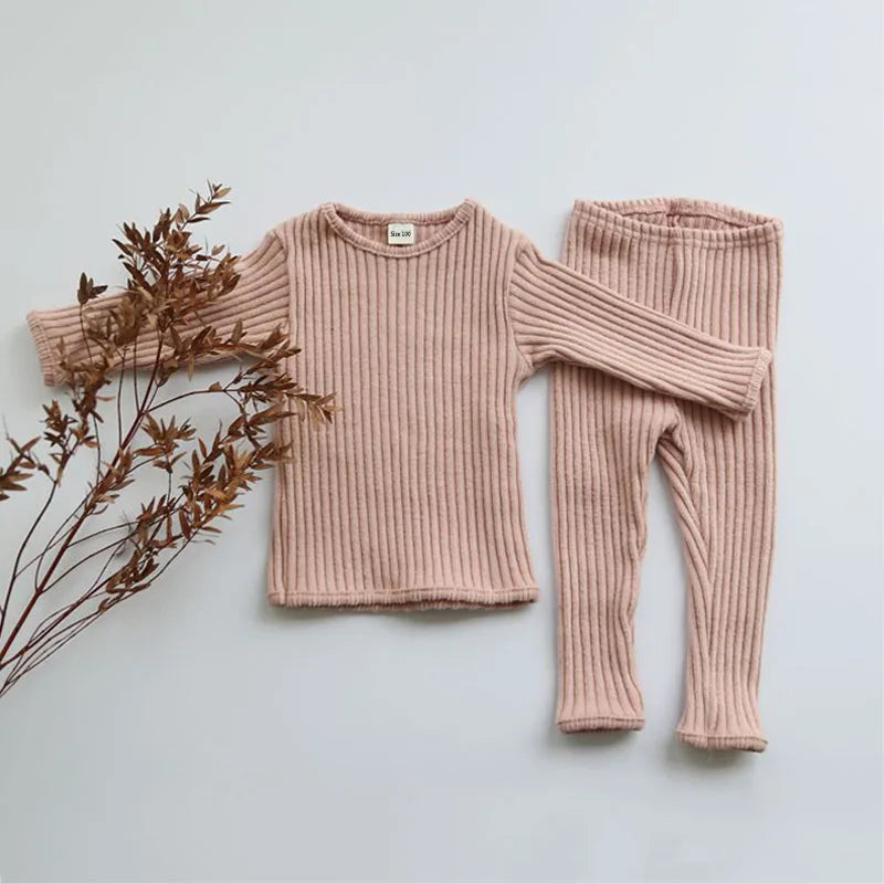 Spring Autumn Baby Clothing Set For 0-5Y Baby Girl Boy Homewear Warm Sweater +Pants Children Pajamas Baby Girl Clothes