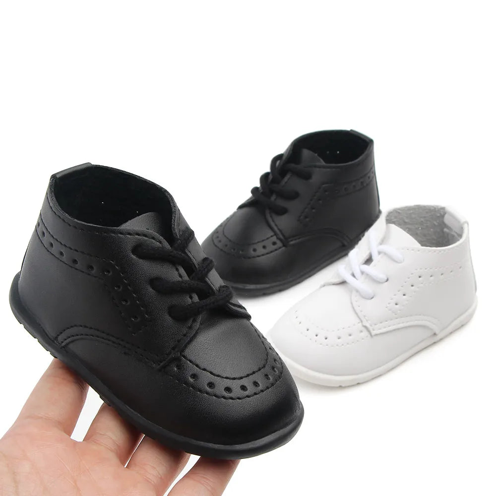 New Baby Shoes Leather Dress Shoes Baby Boy Girl Shoes Rubber Sole Anti-slip Toddler First Walkers Newborn Crib Shoes Moccasins