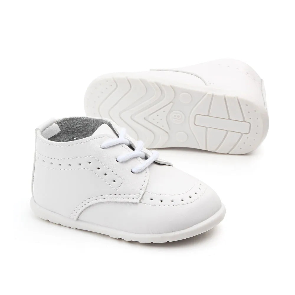 New Baby Shoes Leather Dress Shoes Baby Boy Girl Shoes Rubber Sole Anti-slip Toddler First Walkers Newborn Crib Shoes Moccasins