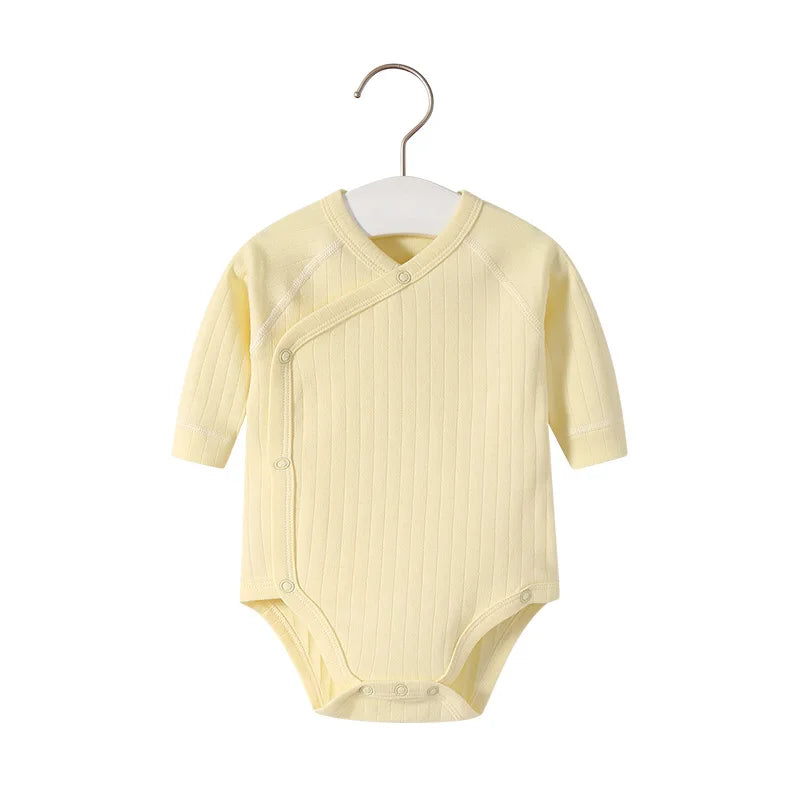 2pcs/lot Newborn Baby Clothes Rompers Cotton Infant Long Sleeves Autumn Girls Robe Solid Color Overalls Boys Ropa Bebe Clothing