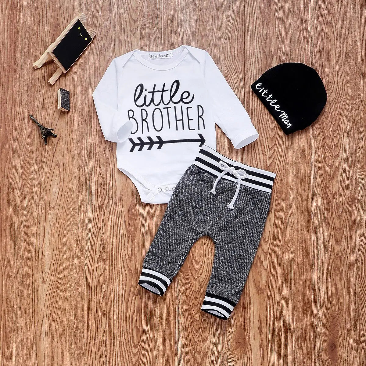 Conjuntos de ropa de algodón para bebés de 0 a 18 meses, recién nacidos, niños, mameluco de manga larga, pantalón, gorros, atuendo de 3 piezas, ropa de abrigo para bebé