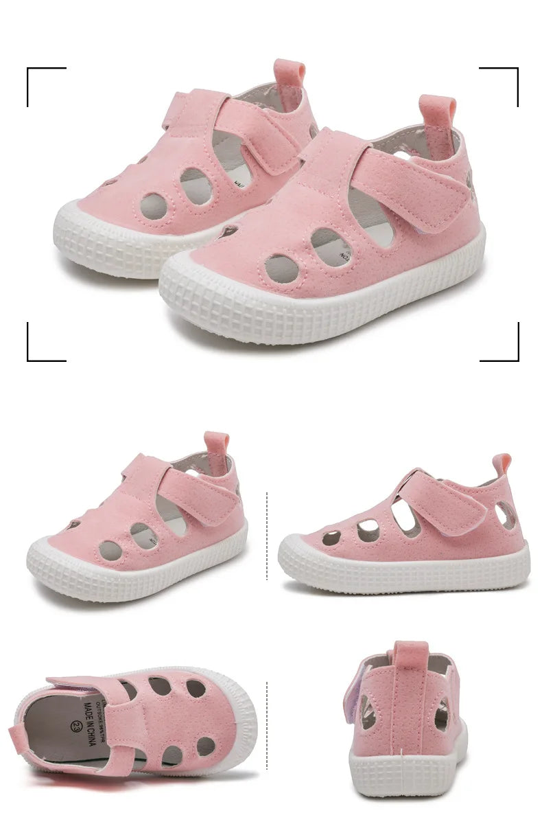Baby Boys Sandals 2024 Spring Summer Beach Shoes for Toddlers Kids Medium Children Half Sandals Hollow Breathable for Girls Soft