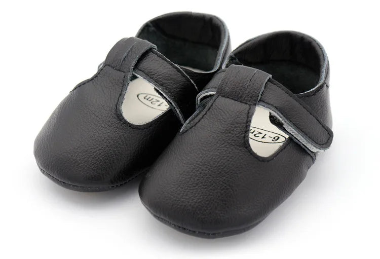 Genuine Leather first walker with T-Strap for Babies and Toddlers anti slip baby shoes for 0-24 month