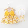 Sommerliches, ärmelloses Blumenkleid aus Baumwolle für Mädchen ODM Babykleidung mit Blumendekoration Kleinkinder Kinderkleidung