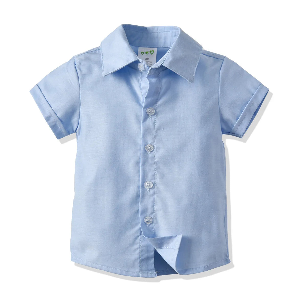Zweiteilige Baby-Jungen-Gentleman-Fliege, einfarbig, kurze Ärmel, Shorts, Sommer-Baby-Kleidungsset, Kinderboutique-Kleidungsset