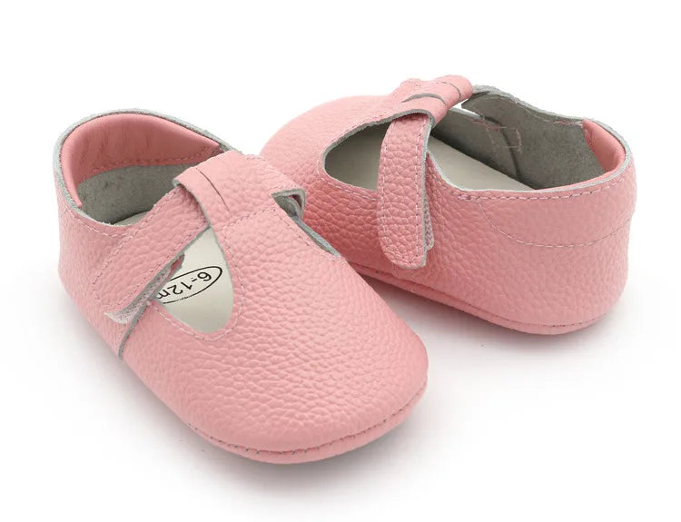 Genuine Leather first walker with T-Strap for Babies and Toddlers anti slip baby shoes for 0-24 month