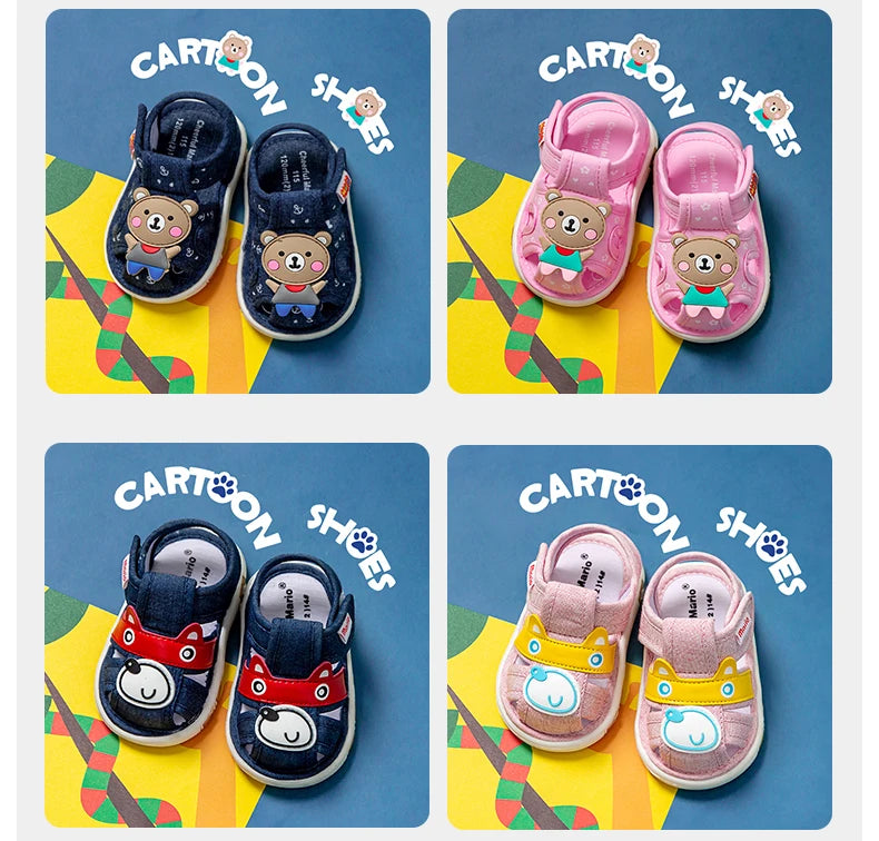 2023 Babyschuhe mit Sound süße Bibi Kleinkinderschuhe für Kinder Zeichentrick-Jungen-Sandalen für Mädchen Hasen-Infantil-Hausschuhe