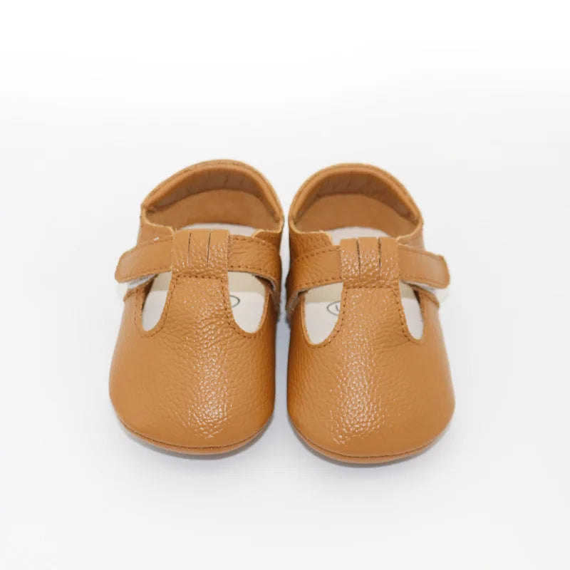 Genuine Leather first walker with T-Strap for Babies and Toddlers anti slip baby shoes for 0-24 month