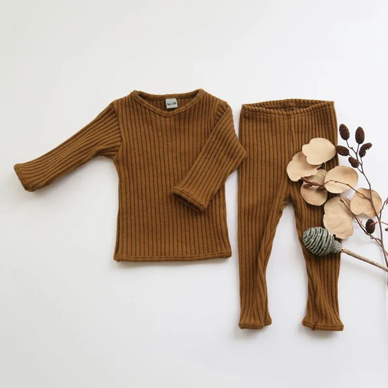 Spring Autumn Baby Clothing Set For 0-5Y Baby Girl Boy Homewear Warm Sweater +Pants Children Pajamas Baby Girl Clothes