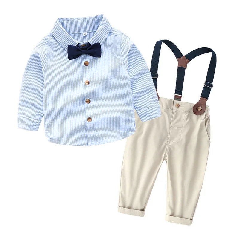 Frühlings Babykleidungssets für Jungen Neues Modell – Gestreifte Langarmshirts und lässige Baumwollhosen