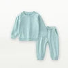 RTS Bambus-Babykleidungssets Boutique Kleinkind Langarmhose Zweiteiler 95% Bambus 5% Spandex Schlafanzugsets 6975