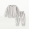 RTS Bamboo Baby Clothing Sets Boutique Toddler Long Sleeve Pants Two Piece 95% Bamboo 5% Spandex Pajamas Clothing Sets 6975