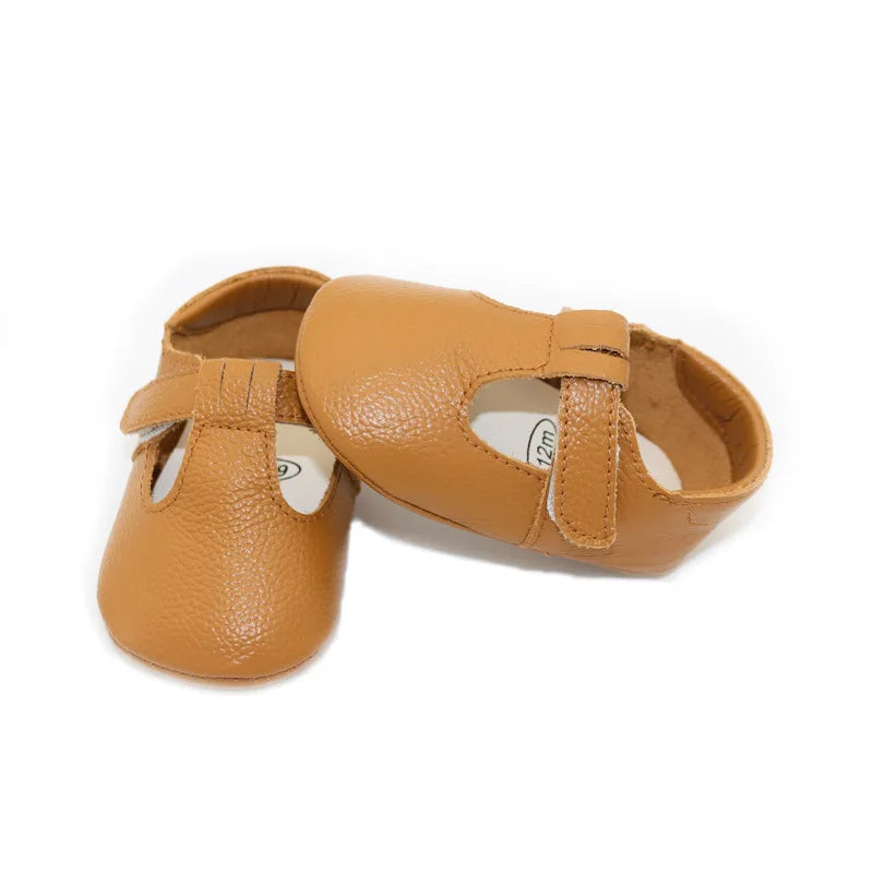 Genuine Leather first walker with T-Strap for Babies and Toddlers anti slip baby shoes for 0-24 month