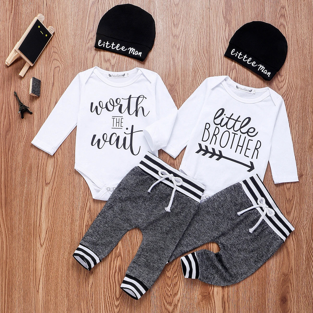 Conjuntos de ropa de algodón para bebés de 0 a 18 meses, recién nacidos, niños, mameluco de manga larga, pantalón, gorros, atuendo de 3 piezas, ropa de abrigo para bebé