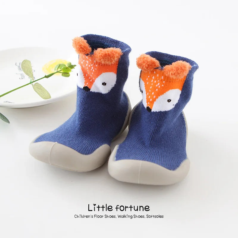 Zapatos de bebé Primeros pasos para niños pequeños Botas de punto para bebés y niñas Suela de goma suave antideslizante Zapatos informales de piso Descalzos