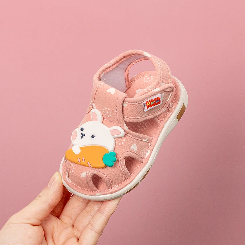 2023 baby shoes with sound cute bibi toddler shoes for kids cartoons boys sandals for girls bunny infantil slippers