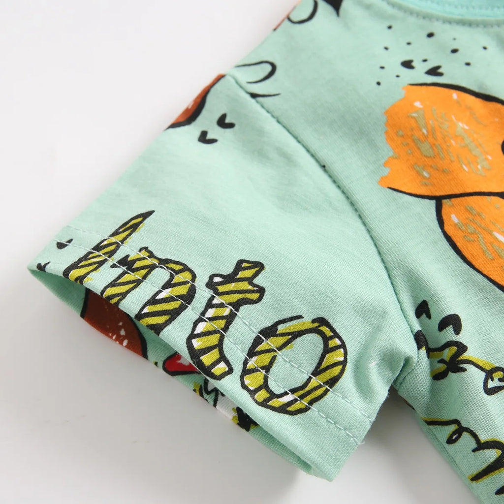 Sanlutoz Cute Infants Boys Clothing Sets Cotton Short Sleeve Baby Tops + Shorts 2Pcs Newborn Cartoon Clothes