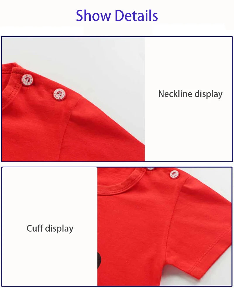 Conjunto de ropa para niños Bebé Niño/Niña Camiseta + Pantalones cortos Ropa de verano Algodón Dibujos animados Chándal casual para niños Conjunto de ropa para bebés