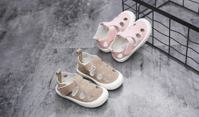 Baby Boys Sandals 2024 Spring Summer Beach Shoes for Toddlers Kids Medium Children Half Sandals Hollow Breathable for Girls Soft