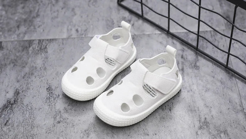 Baby Boys Sandals 2024 Spring Summer Beach Shoes for Toddlers Kids Medium Children Half Sandals Hollow Breathable for Girls Soft