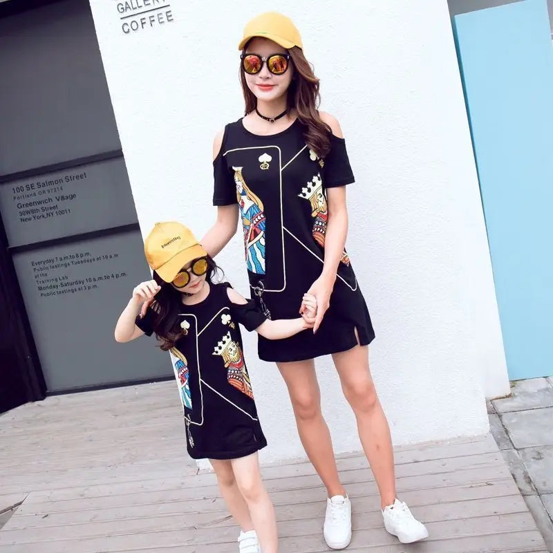 Mommy and Me Dress Family Fashion Summer Set Clothes for Mother  Daughter Stripe Sports Skirt Set Matching Mother Daughter Outfi